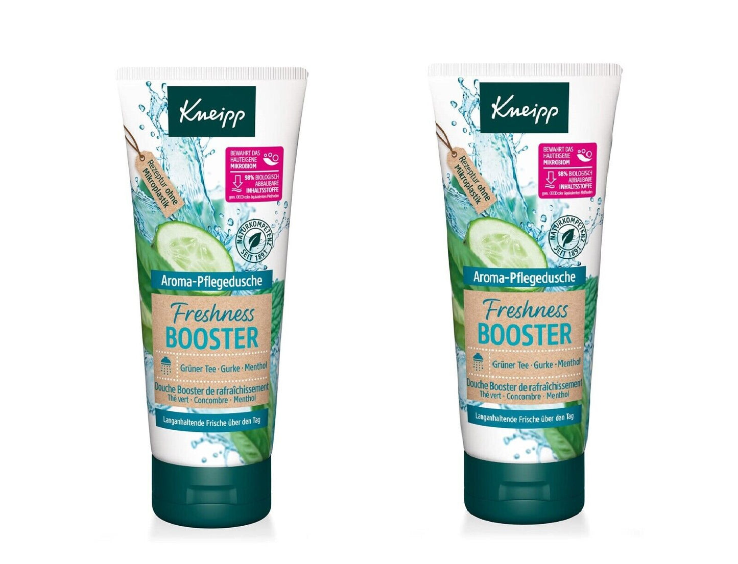 2 x Kneipp Aroma Pflegedusche Freshness Booster -Gurke -Grüner Tee - 200 ml NEU